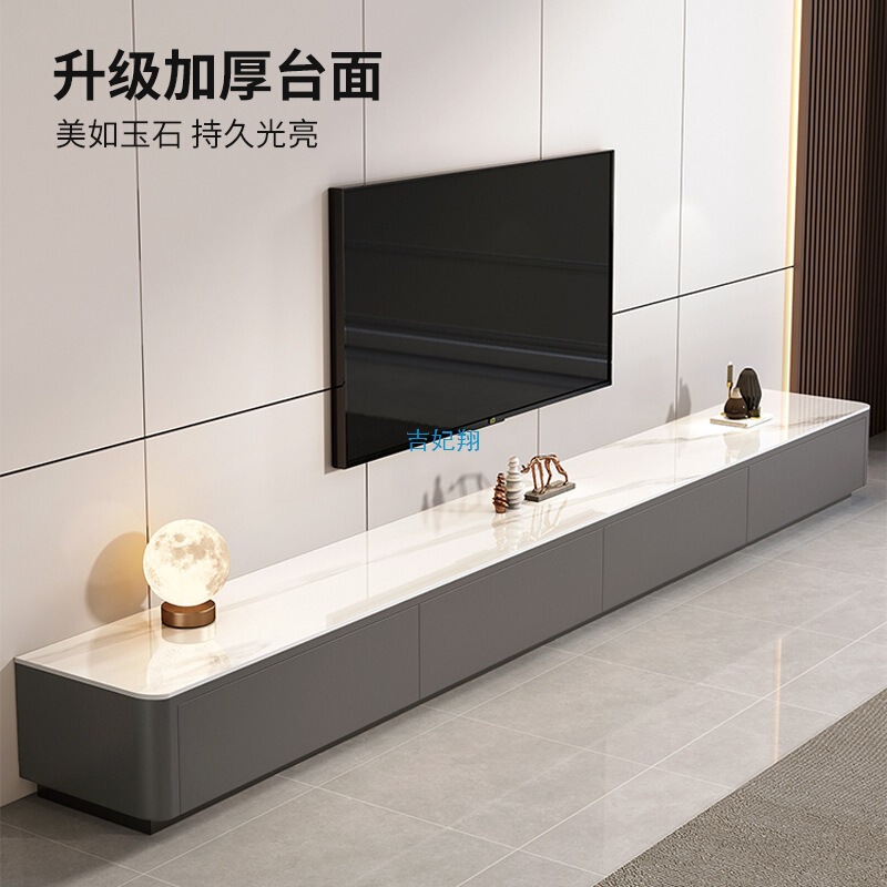 スレートテレビキャビネットリビングルームホーム2024新しい小さなアパートシンプルなライト高級フロアコーヒーテーブルテレビキャビネットの組み合わせ|undefined