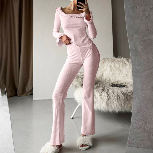 Demi-season solid color knitted pijama