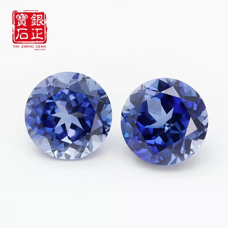 银正宝石 矢车菊圆形蓝宝石裸石 彩宝戒指珠宝首饰 源头厂家直销