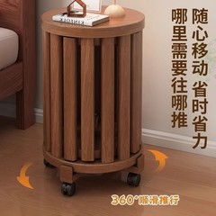 仿实木凳子可叠放圆凳家用茶几叠叠乐备用餐桌板凳收纳万向轮椅子
