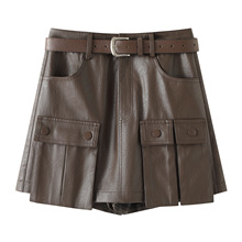 ��ɫPUƤ����ȹŮ��2025�＾�¿�����@��A�ֶ�ȹС���OӋ��ȹѝ