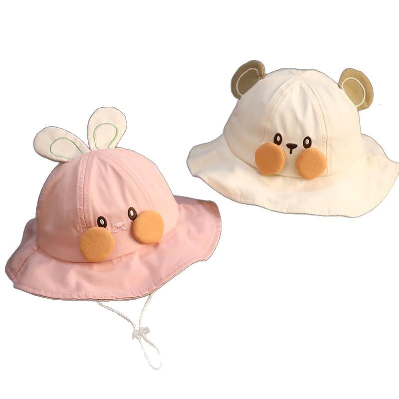 Sombrero de bebé primavera y otoño delgado sombrero de pescador protector solar para niños y niñas pequeños meses lindos super bonitos sombreros de cuenca de dibujos animados