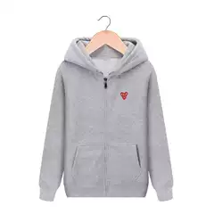 Japanese Trendy Brand Men's and Women's Wear PLAY Unisex Double Heart Couple's Cardigan Hooded Loose Fleece Sweater