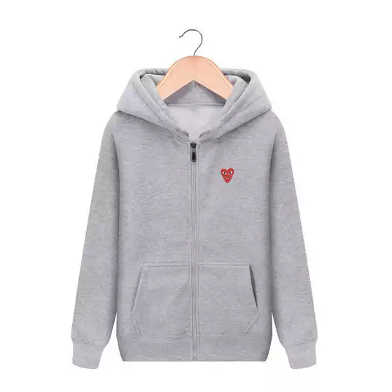 Japanese Trendy Brand Men's and Women's Wear PLAY Unisex Double Heart Couple's Cardigan Hooded Loose Fleece Sweater