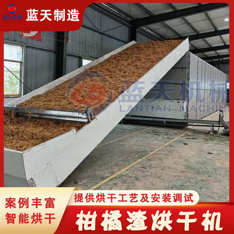 果渣饲料烘干设备 大型橙子渣橘子渣果渣干燥机 柑橘渣带式烘干机