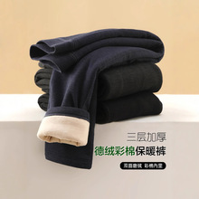 秋冬儿童三层保暖裤德绒彩棉保暖裤加绒加厚秋裤女童内穿打底裤子