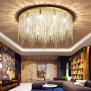 Tassel crystal lamp round post-modern light luxury living room ceiling master bedroom lamp Internet famous led restaurant creative lamps