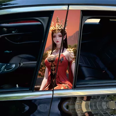 Body sticker, decorative sticker car window B pillar - medusa-4-main-and-co-pilot-1-pair