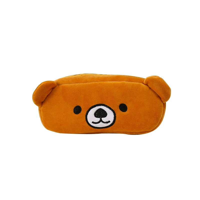 Plush Cartoon Pencil Case, Capacious Zipper Pouch, 20 × 10 × 3 cm, Japanese & Korean Cute Designs