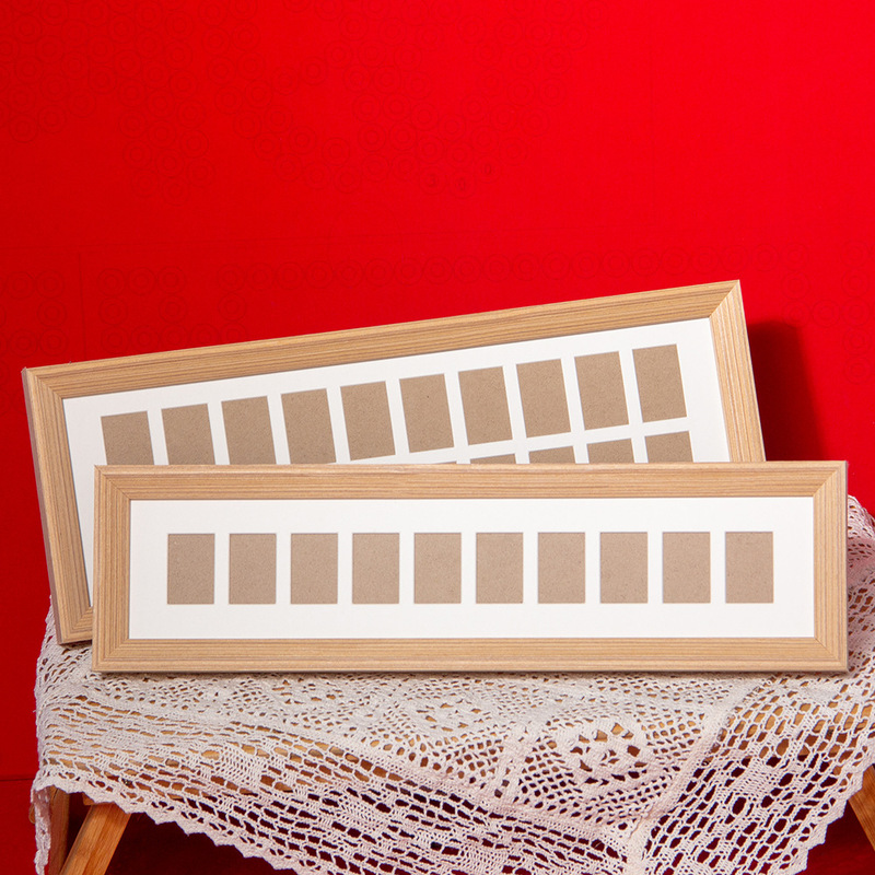 One-Year Id Photo Registration Photo Frame 2inch Children's Baby Growth Photo Frame Solid Wood Carving Frame