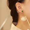 Jasper jade, retro advanced earrings, high-quality style