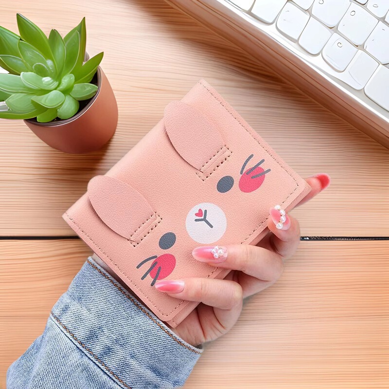 Wallet Female New Student Short Coin Purse Mini Cute Wallet Compact 70% off Capacity Large Card Slot Card Holder