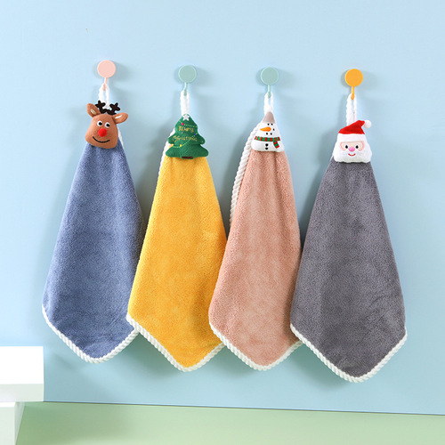 Hand towel kitchen handkerchief cartoon small square towel hanging lint-free hand towel bathroom handkerchief group purchase wholesale