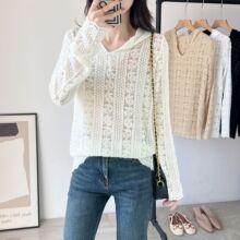 2025秋冬新款连帽蕾丝衫连帽上衣 打底内搭女温柔显瘦大码打底