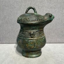 西周兔首觯酒器收藏送礼桌面古玩高仿山西博物院藏品工艺品摆件