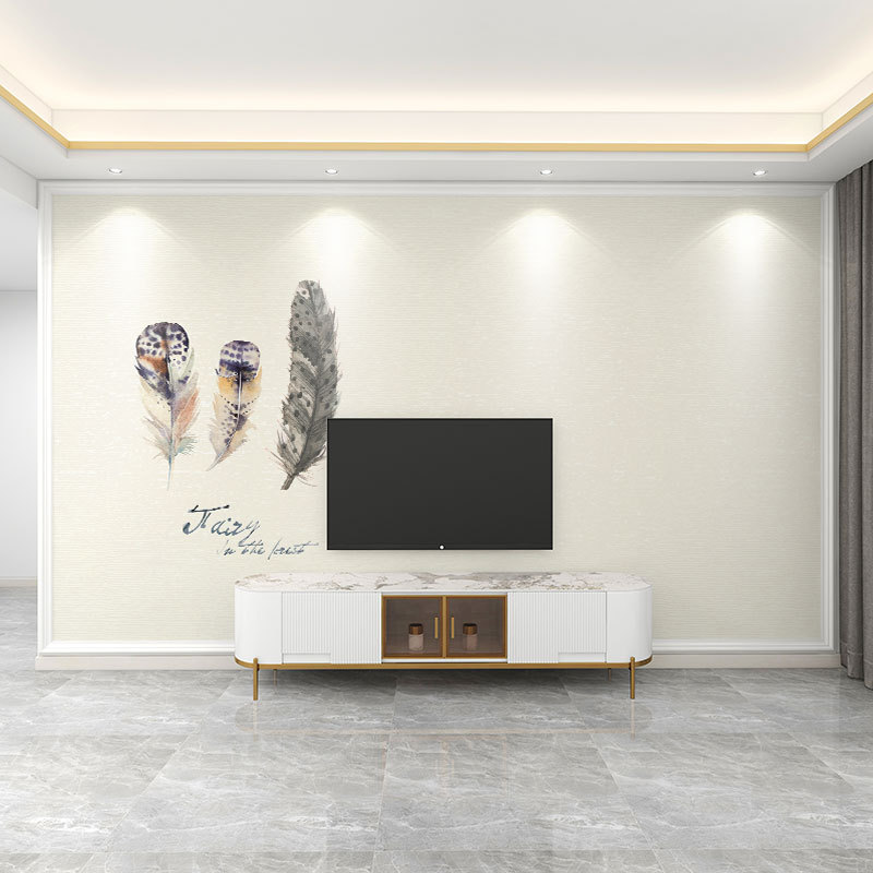 墙纸3d立体法式简约轻奢电视背景墙壁纸客厅壁布装饰墙布壁画|undefined