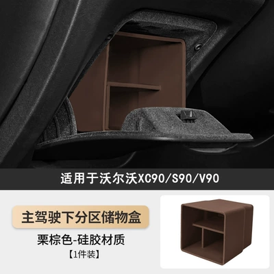 for Car Storage, Car storage bag/box - drivers-side-storage-box-chestnut-brown-17-26-models-s90v90