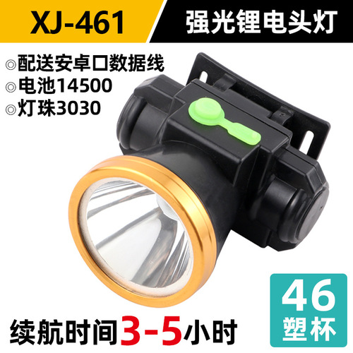 Wholesale LED headlamp with high-intensity lithium battery charging, long-range, head-mounted flashlight for outdoor fishing and home use.