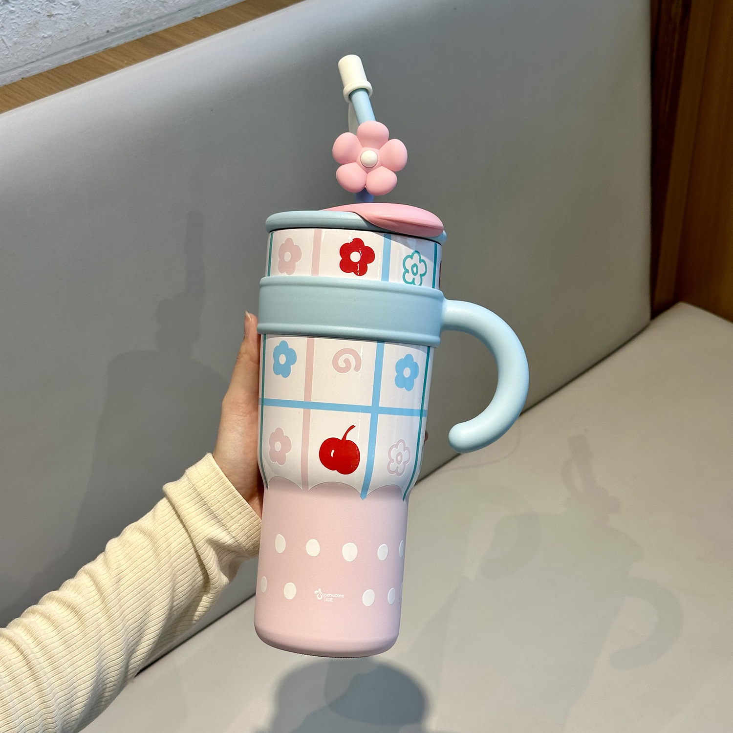 Nuevo grosor mac hielo taza de café casero taza de aislamiento de acero inoxidable de gran capacidad taza de mango de alto valor facial taza