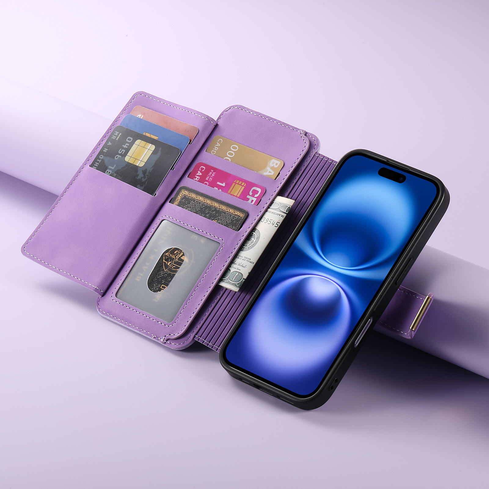 TechGlobe Cross-Border Magnetic Detachable Compatible With IPhone Quick Release 16 Flip Leather Case 15p_voghion.com