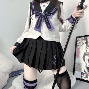 Original Authentic Little Devil Jk Uniform Sailor Suit Japanese Style School Uniform Twin Student Uniform Suit Liuchuan Jk