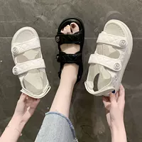 Сандалии, летняя пляжная обувь для отдыха с липучкой, стиль Chanel, корейский стиль