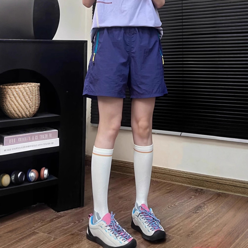 Purple Quick-Dry Shorts for Women, Summer Thin Outdoor Mountain Style Dopamine Pants, Breathable Couple Badminton Sports Pants