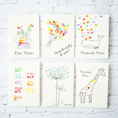 Cross-border DIY Children's Day Card Handmade Fingerprint Painting Greeting Card Mid-Autumn Festival Christmas New Year Card Set