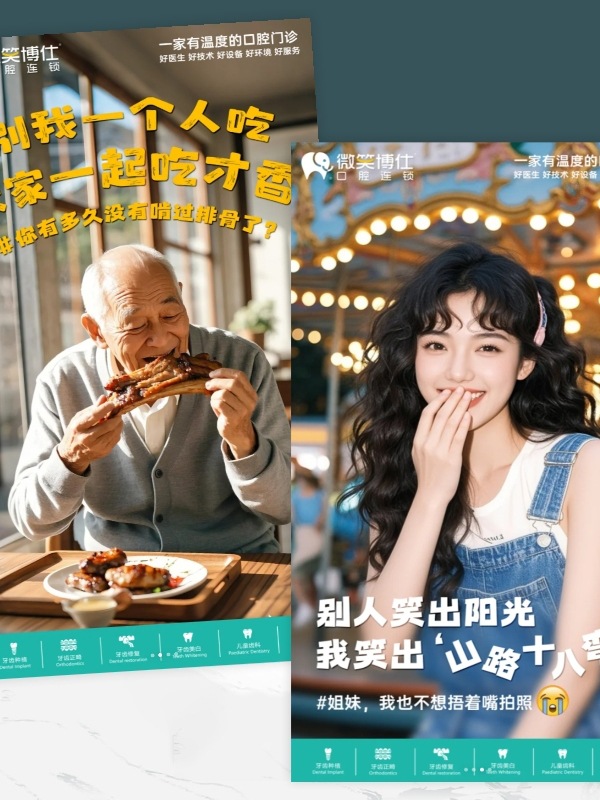 暑假矫正护理美白涂氧窝沟封闭广告彩页牙齿保健口腔诊所宣传海报