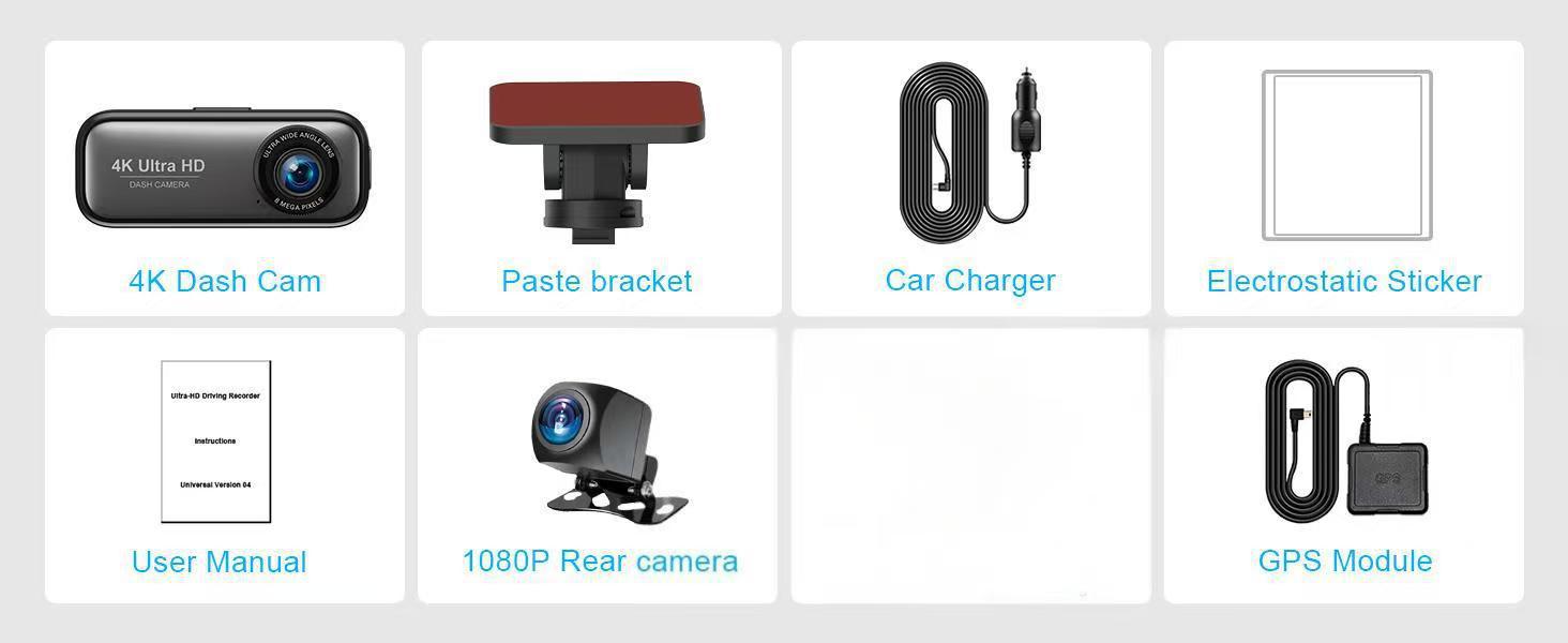 Night Vision WiFi Front – Chezai Driving recorder - 4k-dual-lens-gps