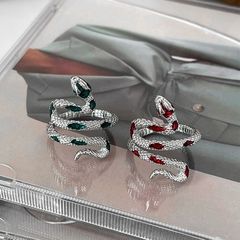 ダークスネークリングニッチデザイン人差し指リングレトロインコールドスタイルニュートラル気質オープンリング
