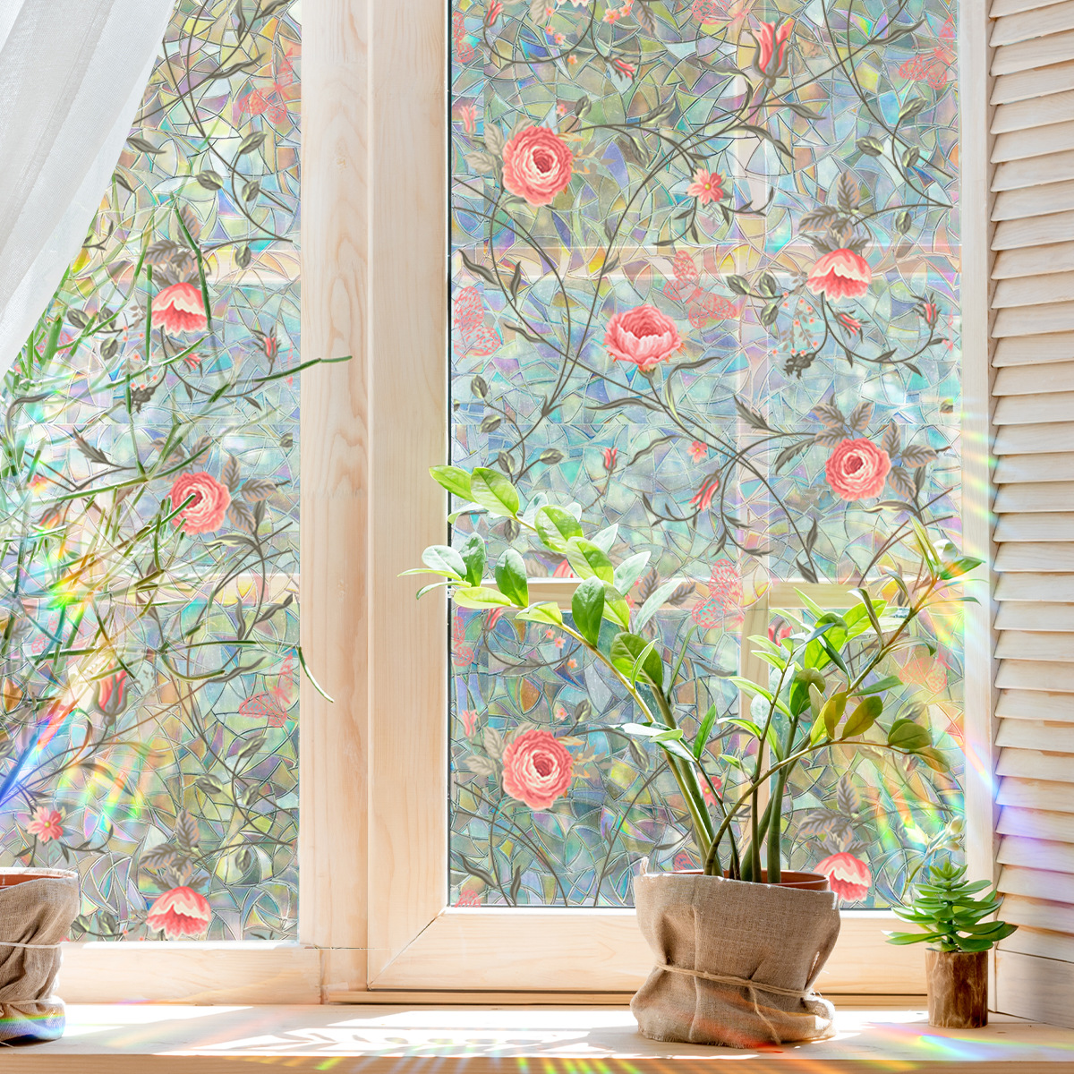 140g Weight Glass paster Home Textiles & Decor Type PVC Material Leaf Pattern Casual, Pastoral Style Casual Pastoral Leaf PVC Glass Paster Wall Art 181