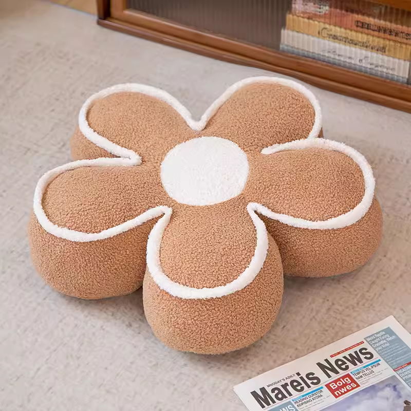 Cojín de Silla de Flor de Peluche de Franela y Algodón PP para Oficina y Hogar