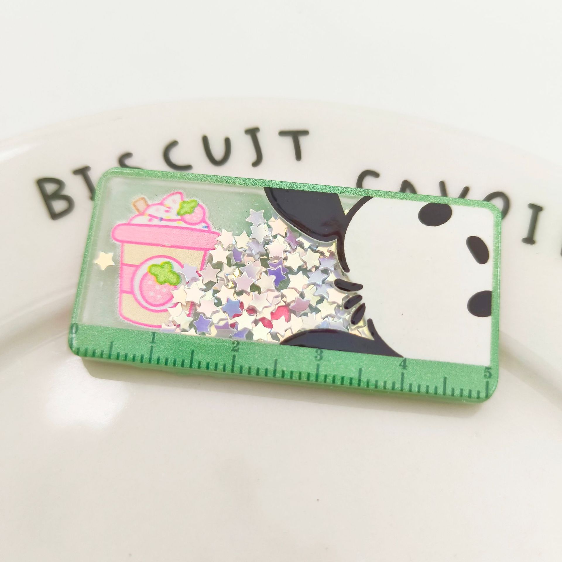 Acrílico lindo Sanrio dibujos animados dulce decorativo teléfono caso llavero accesorios regla parche