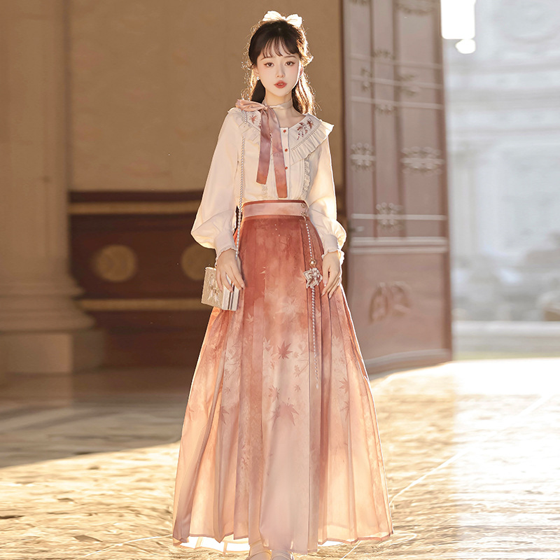 2026 Original Design Autumn-Themed Chinese Style New Chinese Style Han Women's Element Top and Skirt Set 8922