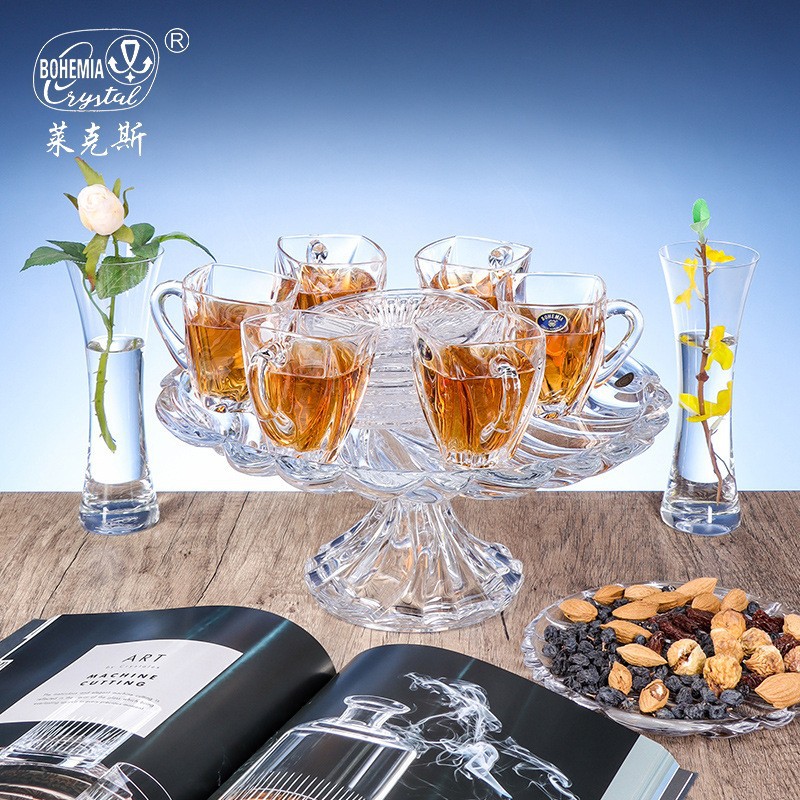 Importación Checa Crystalex Taza de cristal Taza de menú Taza de platos Set Caja de regalo de mudanza Regalos de negocios Set image 2