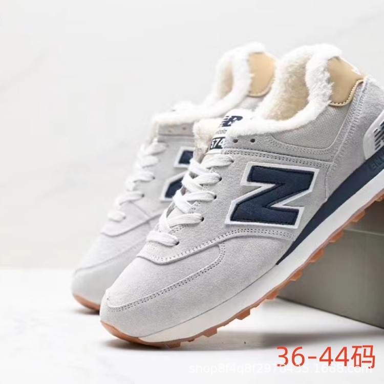 Zapatos Pitian al por mayor caliente NB574 otoño y invierno cerdo con capa de cabeza de lana más zapatos de correr casuales para hombres y mujeres