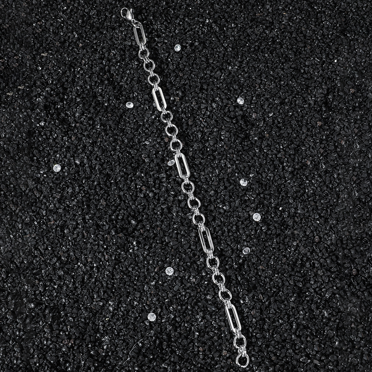 Daily Occasion 304 Stainless Steel Material Hip-Hop Geometric 304 Stainless Steel Plating Men's Bracelets Men's Chain Bracelets