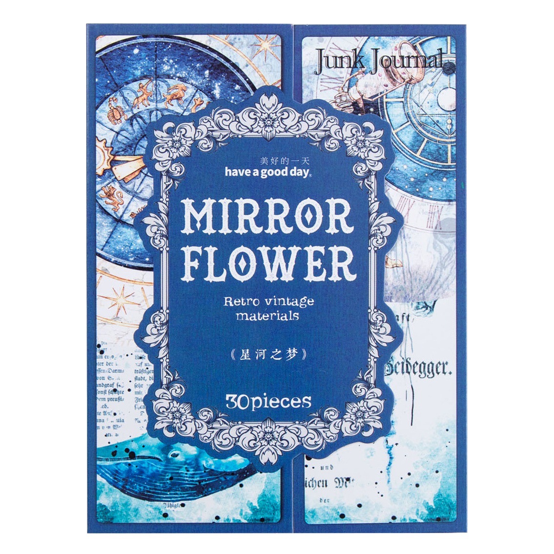 Hermoso día material espejo flor borde serie retro arte diario DIY decoración base 30 unidades 6 modelos