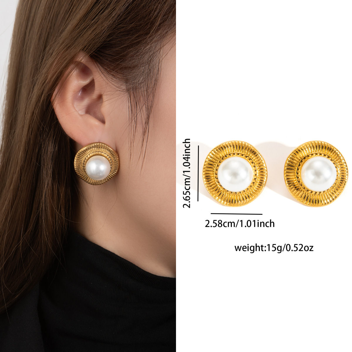 Pendientes de acero de titanio transfronterizos para mujer, lujo ligero, sentido de alta gama, temperamento retro de nicho, pendientes que no se desvanece, pendientes de todo fósforo al por mayor