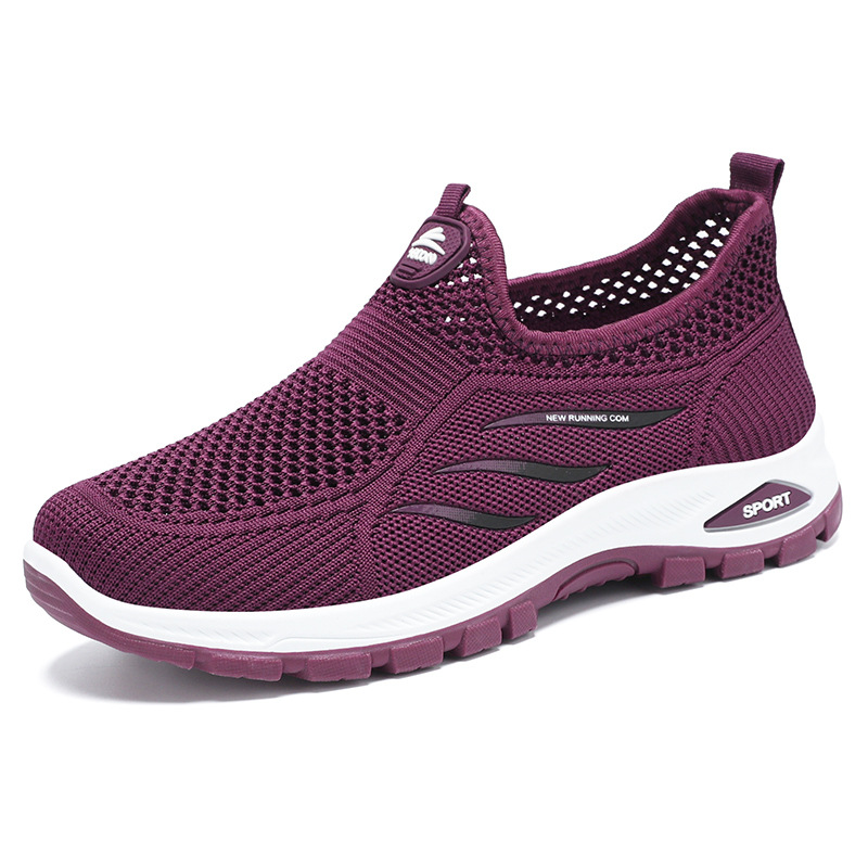 Zapatos de mujer zapatos de malla transpirable de tejido volador de verano zapatos casuales de tendencia diaria zapatos deportivos cómodos de suela suave zapatos individuales de todo fósforo