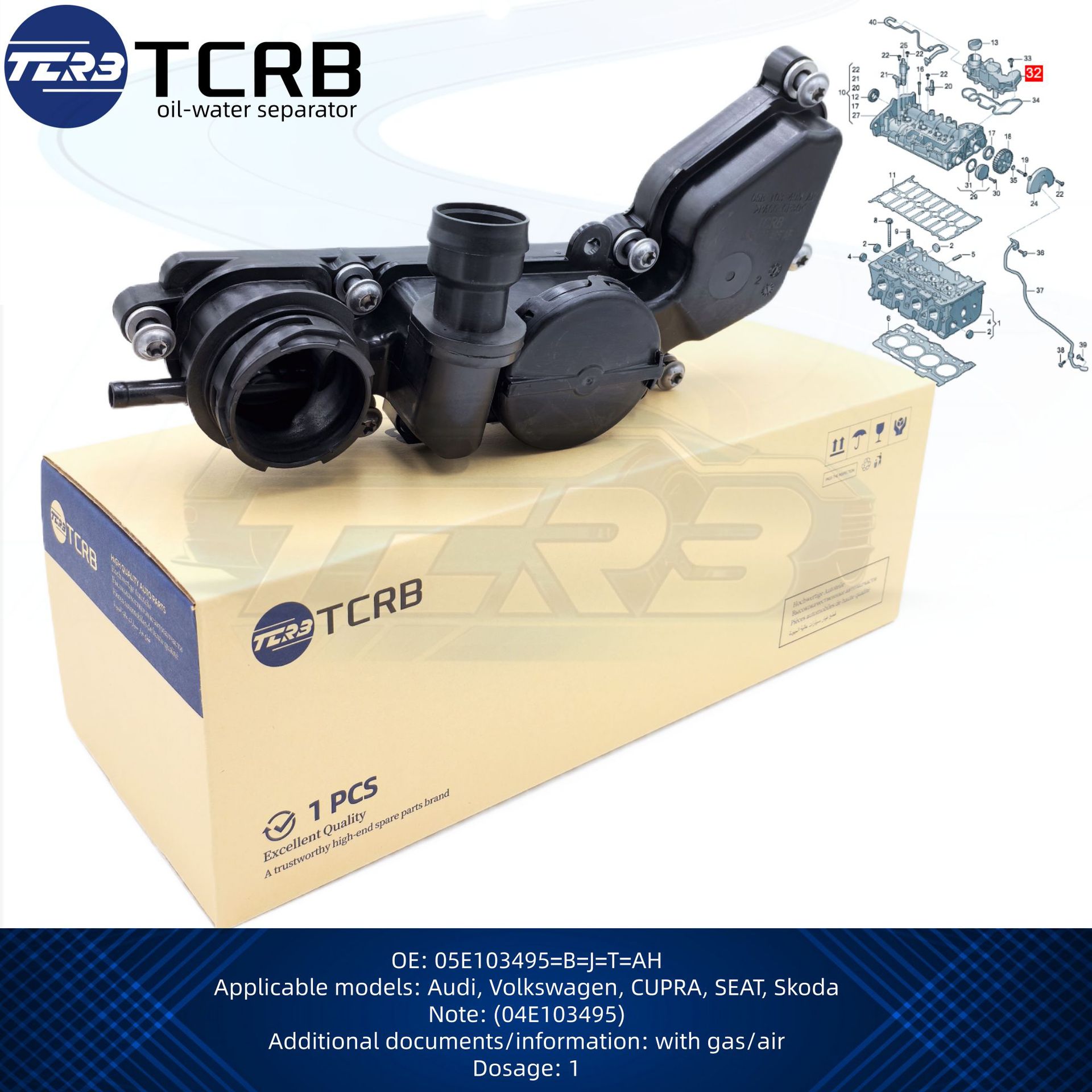 Cross-border bestseller, seeking agents for TCRB Fuel Water Separator suitable for Arona 05E103495B