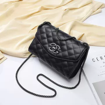 Guangzhou women's bag 2023 spring and summer new fashion Joker shoulder bag ladies cowhide rhombus chain bag a generation of hair - ShopShipShake