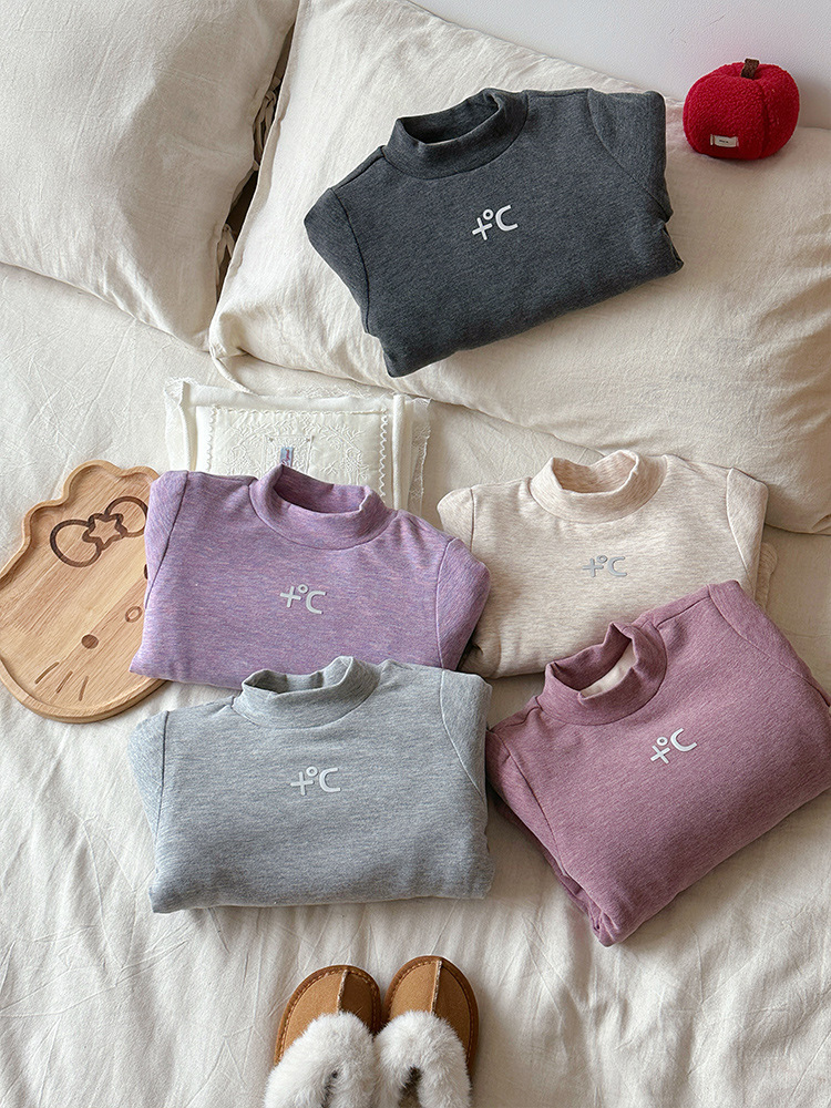 [en stock] niñas camisetas de camisa de camiseta de cuello medio alto para niños camisetas de manga larga para mujeres treasure extranjero camiseta de algodón