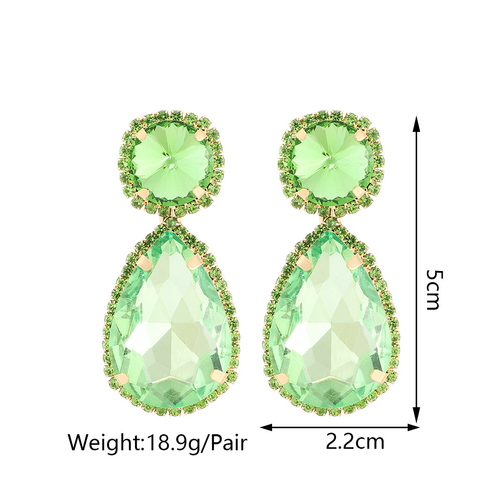 24g Weight 1 Pair Fashion Water Droplets Glass Plating Women's Drop Earrings