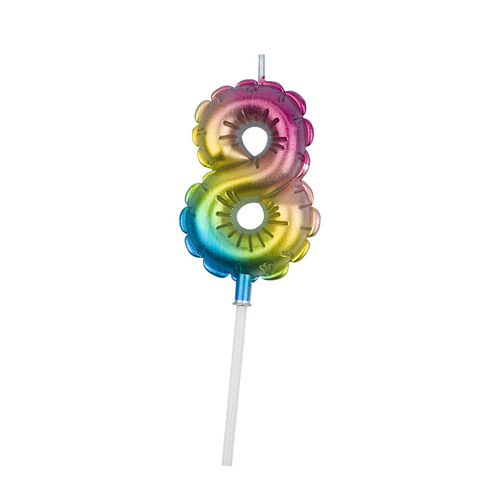 Korean version ins birthday party decoration copyright rainbow balloon digital candle cake baking candle wholesale
