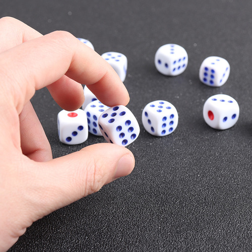 Dice, color dice, shaking dice, 14# colorful white sieve, KTV dice, grain dice, dice cup, entertainment plug, rounded red and blue dot number