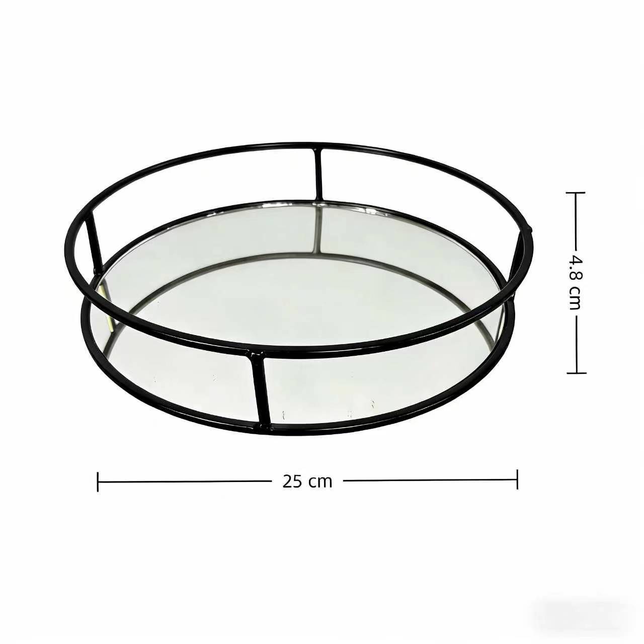 Espejo de lujo ligero bandeja de almacenamiento cosméticos perfumes joyas acabado estante de pastel estante de escritorio ins bandeja de aire