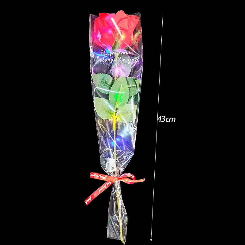 Tiktok red simulation lighting rose the Qixi Festival Valentine's Day gift LED rose gift night market