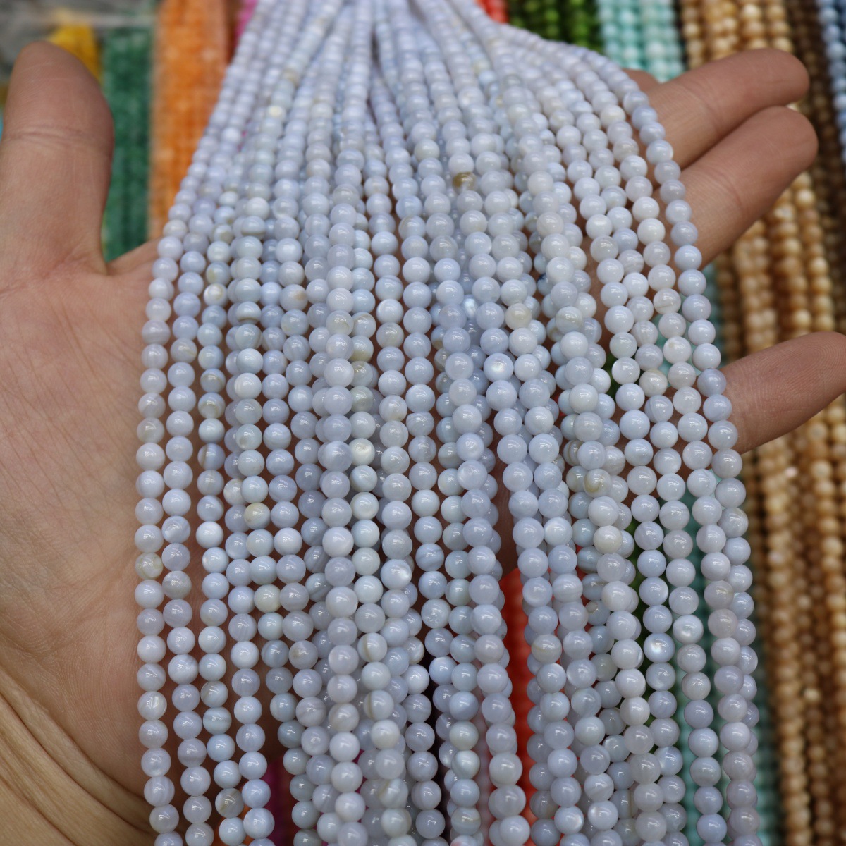 Conchas de agua dulce naturales cuentas mixtas de color 4mm color monocromático bolas perlas sueltas diy joyería accesorios joyería al por mayor image 36